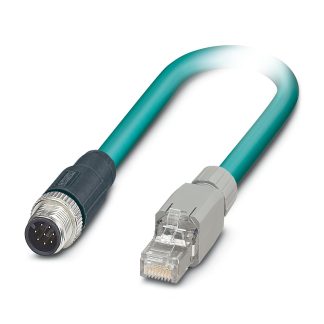 Cavo Ethernet Cat5 (schermato) Phoenix Contact, guaina in Poliuretano col. Blu, L. 2m, Con terminazione