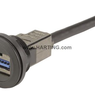 Cavo USB HARTING USB A/USB A, L. 500mm, col. Nero