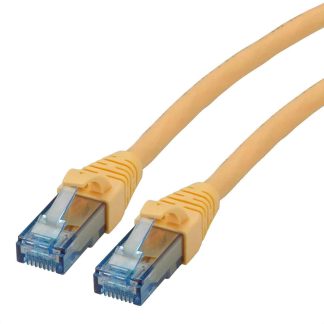 Cavo Ethernet Cat6a (U/UTP) Roline, guaina in LSZH col. Giallo, L. 1m, Con terminazione