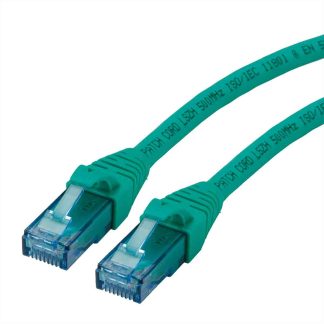 Cavo Ethernet Cat6a (U/UTP) Roline, guaina in LSZH col. Verde, L. 1m, Con terminazione