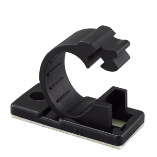 Morsetto C RS PRO in Nylon, Ø fascio 12mm max, 34.8 x 16.5 x 18.5mm, col. Nero, autoadesivo