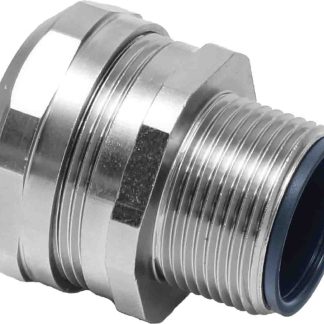 Raccordo per cavi RS PRO in Ottone Nickelato, Argento, filetto M25, 25mm, protezione IP67