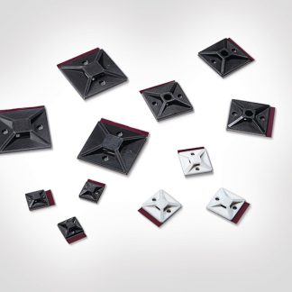 Fermacavi HellermannTyton, col. Nero, autoadesivo, 19mm x 19 mm, Ø fissaggio 3.1mm