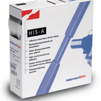 Guaina termorestringente HellermannTyton Ø 18mm, col. Chiaro, restringimento 3:1, L. 4m, adesiva