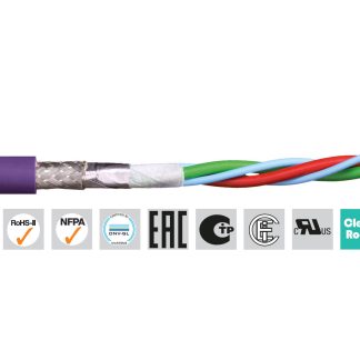 Cavo bus schermato a 4 cond. 0,5 mm², 20 AWG, 50 V, Ø8.5mm, L. 100m