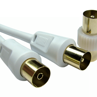 Cavo coassiale RS PRO 3C2V, Connettore per antenna TV / Connettore per antenna TV, col. Bianco