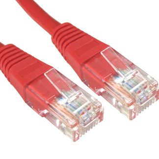 Cavo Ethernet Cat6 (U/UTP) RS PRO, guaina in PVC col. Rosso, L. 2m, Con terminazione