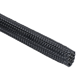Guaine di protezione intrecciata HellermannTyton in PET, Ø 12mm, L. 100m, col. Nero, espandibile