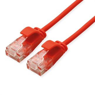 Cavo Ethernet Cat6a (UTP) Roline, guaina in LSZH col. Rosso, L. 300mm, Con terminazione