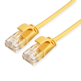 Cavo Ethernet Cat6a (UTP) Roline, guaina in LSZH col. Giallo, L. 500mm, Con terminazione