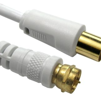 Cavo coassiale RS PRO F Connector, Connettore per antenna TV / Tipo F, L. 3m, 75 Ω, col. Bianco