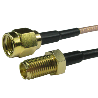 Cavo coassiale RS PRO Reverse SMA, RP-SMA / RP-SMA, L. 2.5m, 50 Ω, col. Nero