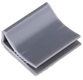 Serracavo piatto RS PRO in PVC, Ø fascio 8mm max, 24 x 25 x 9mm, col. Grigio, Autoadesivo