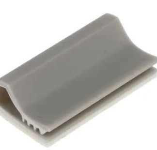 Serracavo piatto RS PRO in PVC, Ø fascio 9mm max, 13 x 25 x 6mm, col. Grigio, Autoadesivo