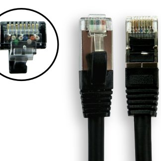 Cavo Cat8 Cat8 (S/FTP) RS PRO, guaina in LSZH col. Nero, L. 3m, Con terminazione