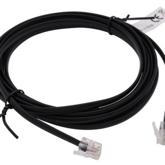 Telephone cable, RJ12-RJ12, 6m, black