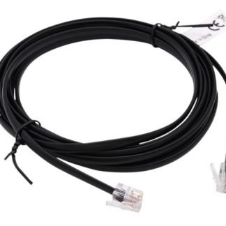 Telephone cable, RJ10-RJ10, 5m, black