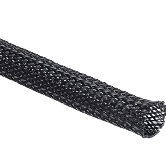 Guaina per cavi intrecciata HellermannTyton in PET, Ø 15mm, L. 10m, col. Nero, espandibile