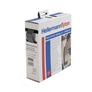 Guaina termorestringente HellermannTyton Ø 6mm, col. Nero, restringimento 3:1, L. 5m, adesiva